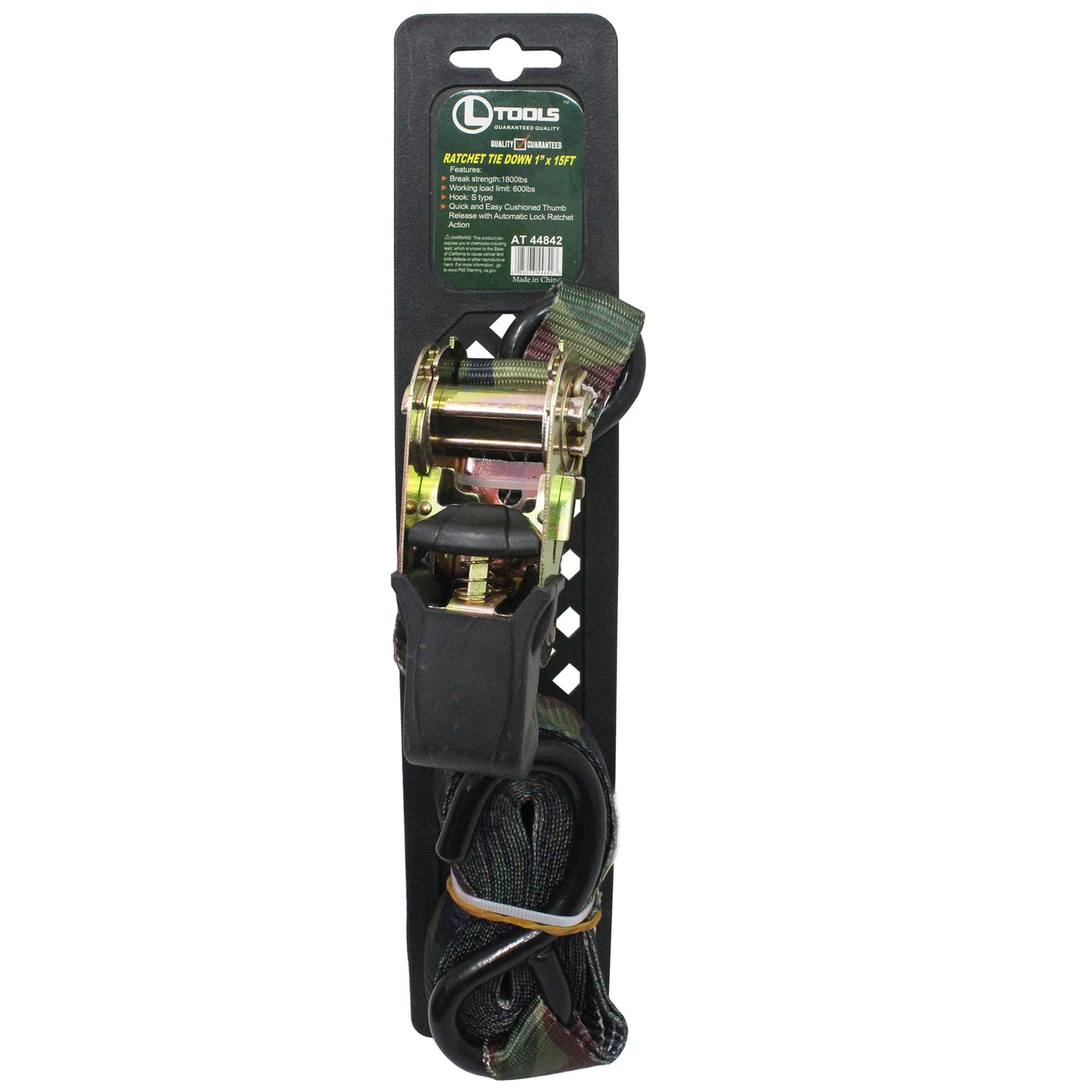 RATCHET TIE DOWN 1X15FT 1PK CAMO