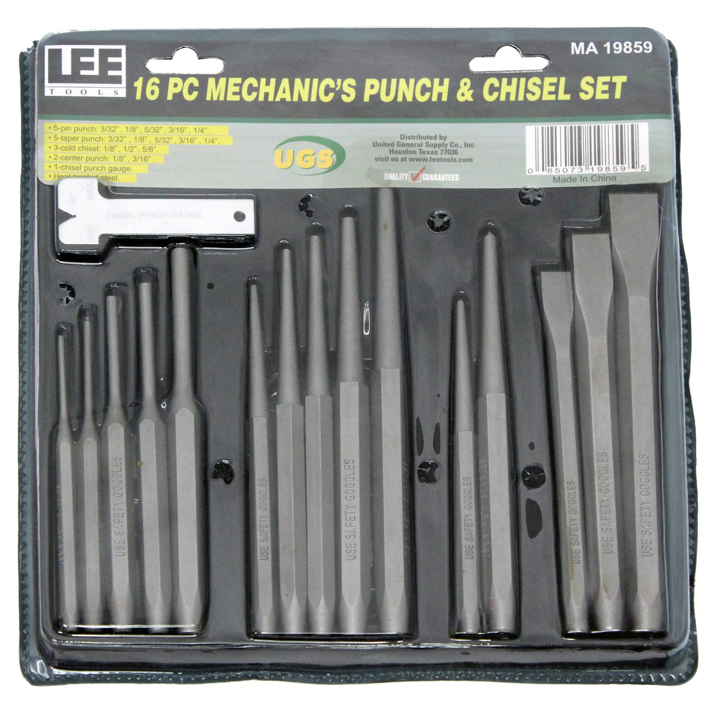 PUNCH & CHISEL 16PC SET GRN PK