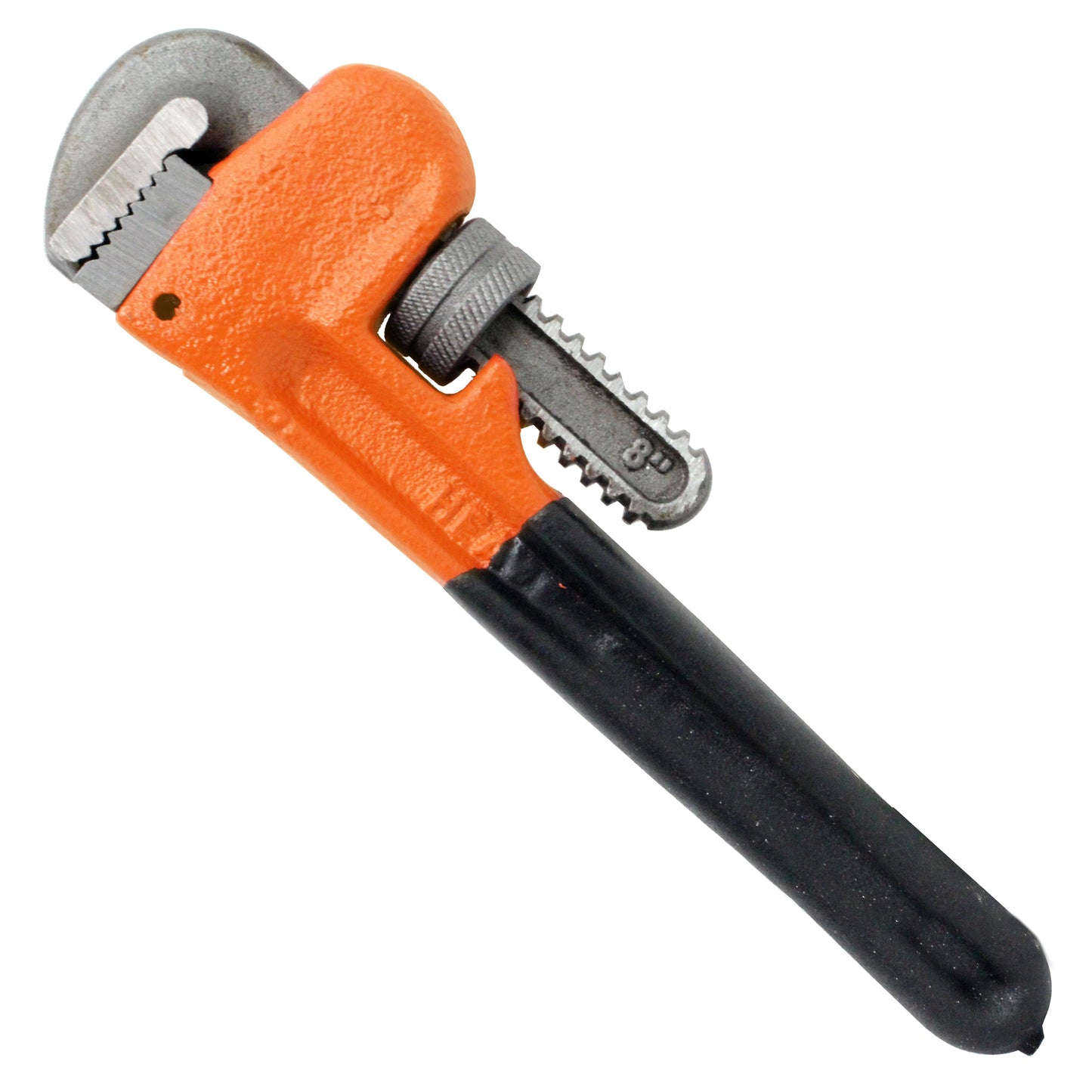 PIPE WRENCH 8" BLACK DIPPED HDL