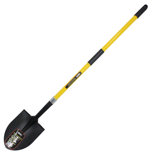 Round Point Shovel 48 in. Yellow Fiberglass Handle