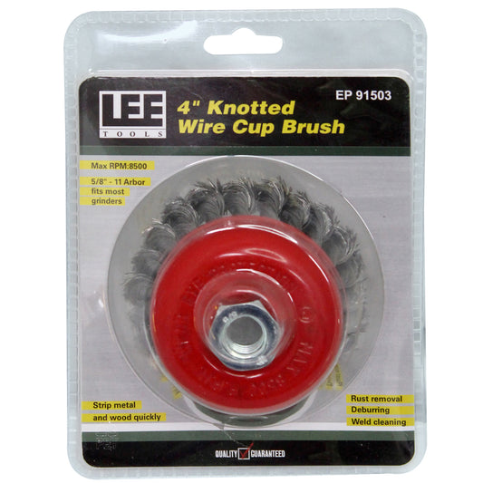WIRE CUP BRUSH 4" KNOTTED 5/8-11