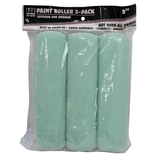 9" PAINT ROLLER COVER 3/8 IN. NAP  - 3PACK