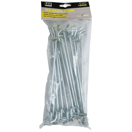 PEG HOOKS 8" 12PK 5MM H.D.