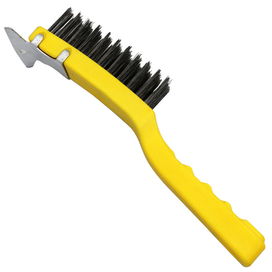 WIRE BRUSH 4 X11 W/SCRAPER YELW