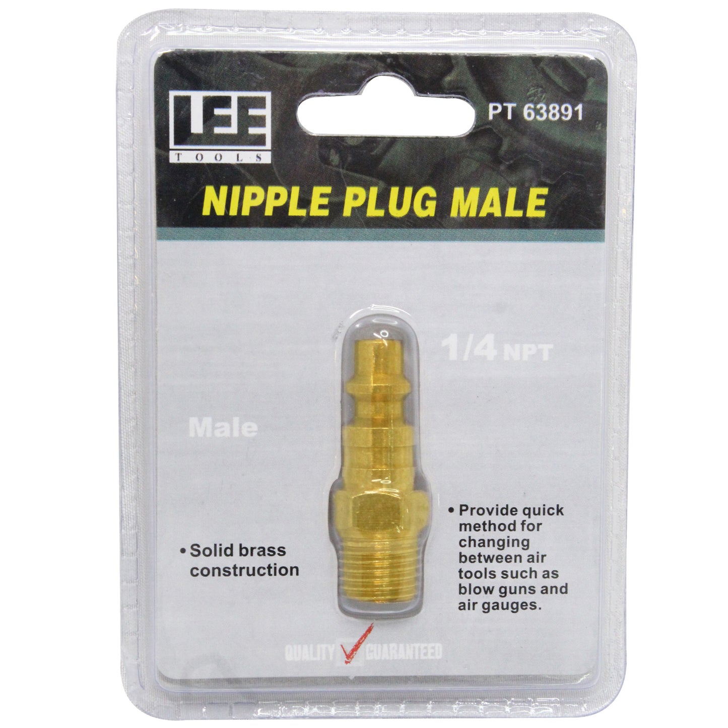 NIPPLE PLUG MALE BRASS