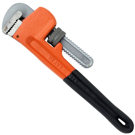 PIPE WRENCH 12" BLACK DIPPED HDL