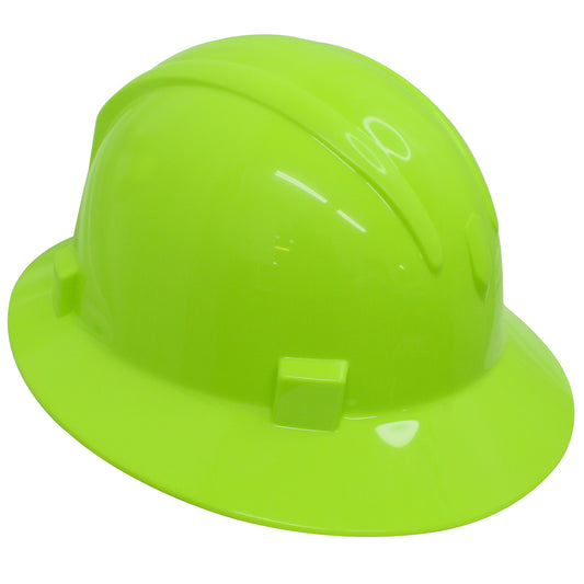 SAFETY HELMET FULLBRIM-NEON GRN