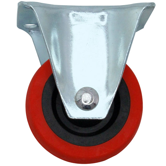 CASTER RIGID 2" RED PU