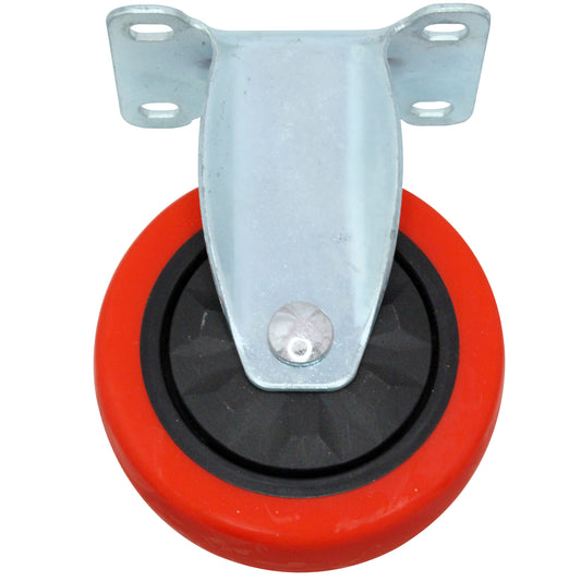 CASTER RIGID 4" RED PU